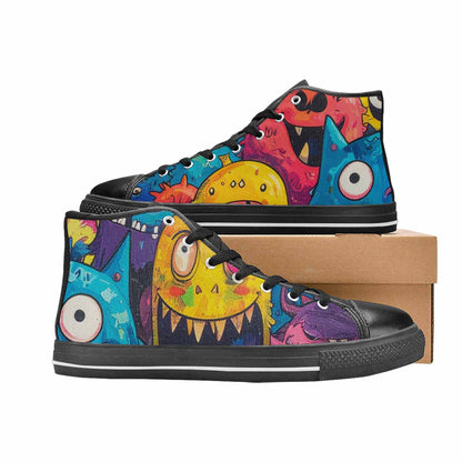 WOMEN'S Goofy Cartoon Monster High Top Canvas Dark Academia Custom Shoes