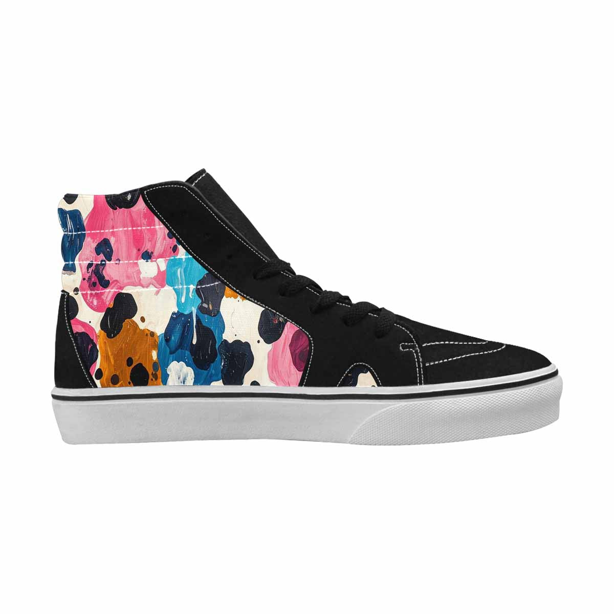 WOMEN'S Cow Animal Print High Top Canvas Surreal Custom Shoes