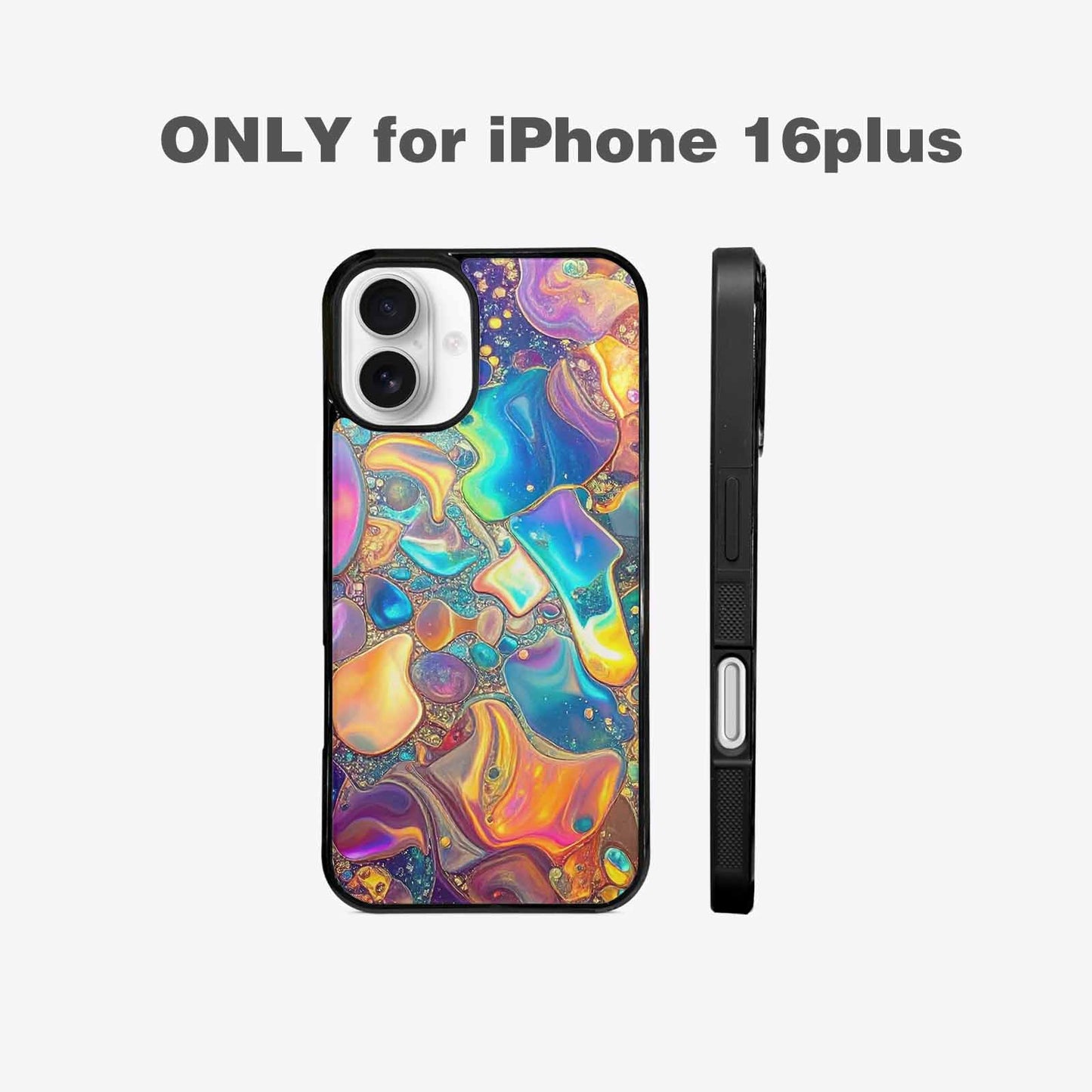 iPhone 16 Plus Case — Holographic Iridescent Shimmer Pattern Hundreds Of, Custom Art Phone Cover
