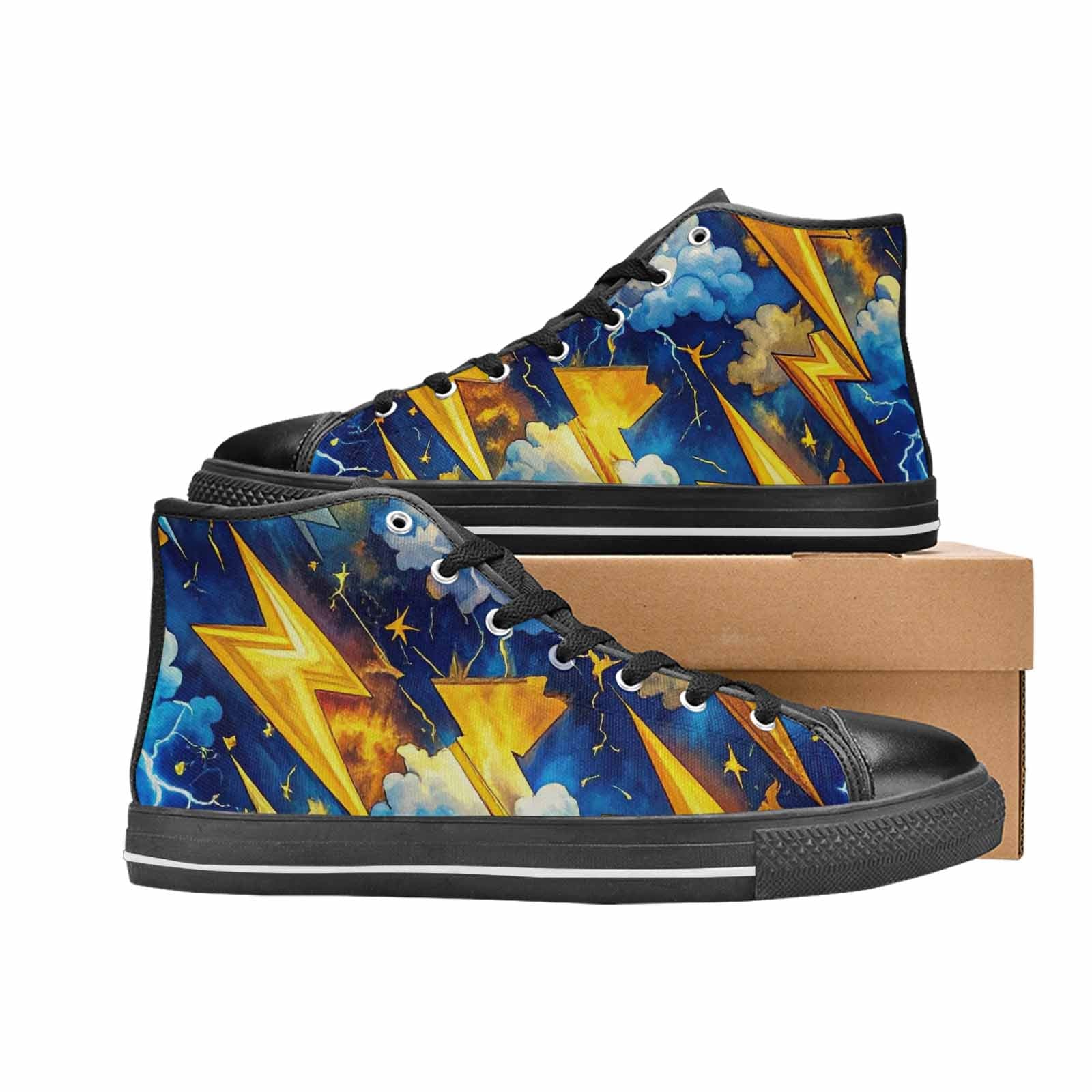 MEN'S Lightning Bolt High Top Canvas Dreamcore Custom Shoes