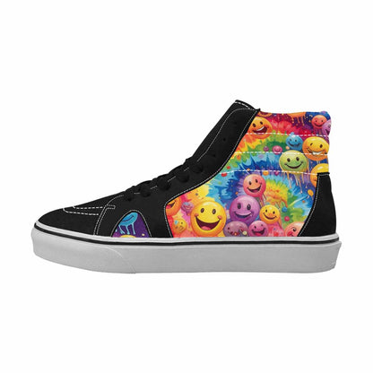 MEN'S Smiley Facessmiley Faces  High Top Canvas Dark Academia Sneakers
