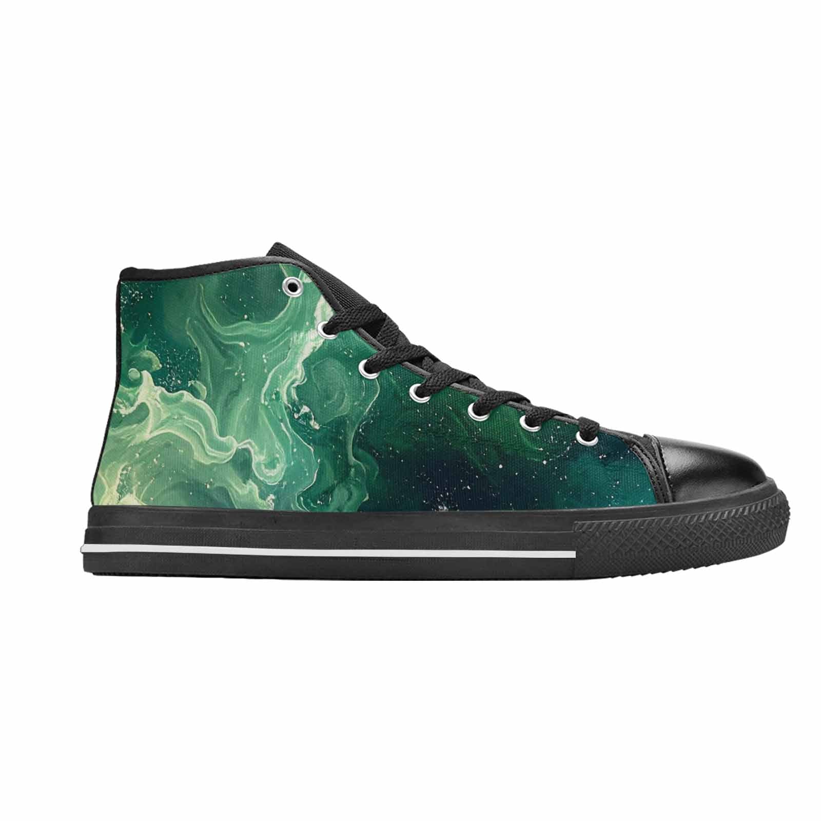 WOMEN'S Galaxy Art - High Top Canvas Vibrant Chaos Custom Sneakers