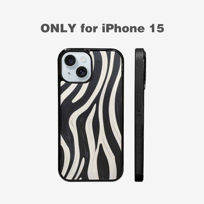 iPhone 15 Case — Modern Zebra Stripe Custom Personalized Phone, Personalized Phone Case