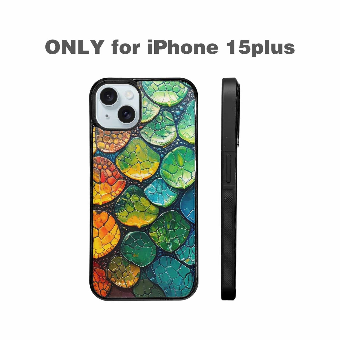 iPhone 15 Plus Case — Reptile Scale Full Color Vibrant Reptile, Custom Art Phone Cover