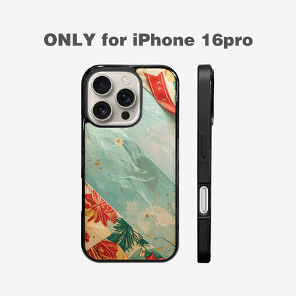 iPhone 16 Pro Case — Christmas Wrapping Paper Pattern Art Wallpaper, Custom Print Case Cover