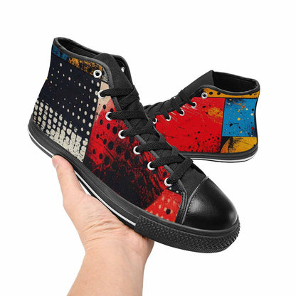 MEN'S Comic Book Halftone High Top Canvas Dreamcore Custom Sneakers