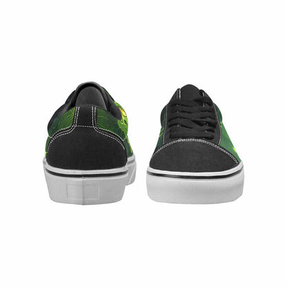 WOMEN'S Toxic Melting Skeleton Cats Lace-Up Canvas Vivid Custom Sneakers