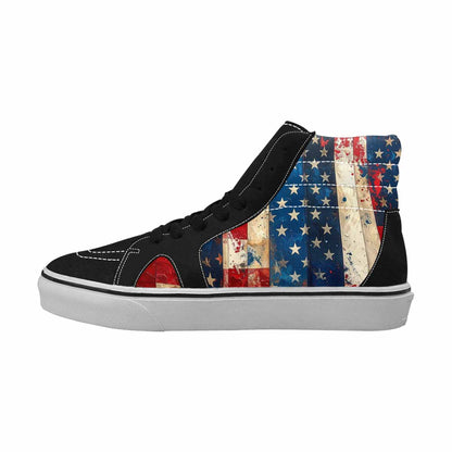 MEN'S American Flag Stars High Top Canvas Wallpaper Art Shoes