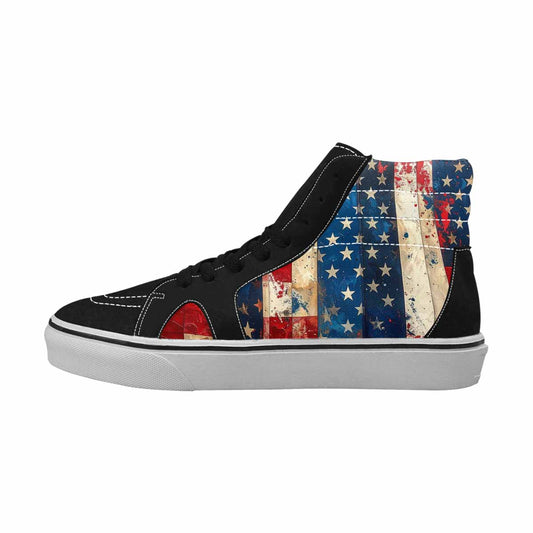 MEN'S American Flag Stars High Top Canvas Wallpaper Art Shoes