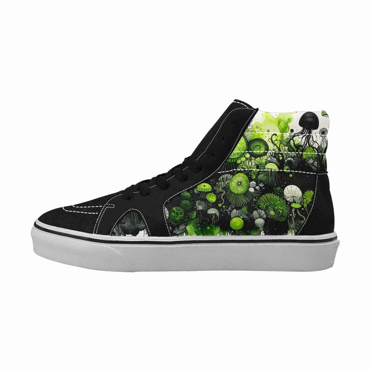 MEN'S Sea Creature Burst High Top Canvas Wallpaper Art Custom Sneakers