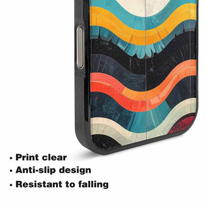 iPhone 16 Pro Case — Retro Wave Scallop Stripe Small Wavy, Unique Phone Case Design