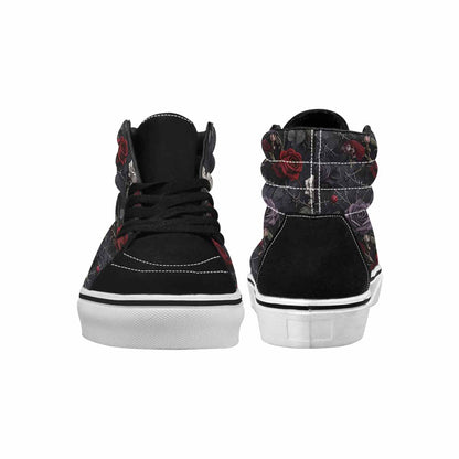 MEN'S Black Gothic Rose High Top Canvas Neon Fantasy Shoes