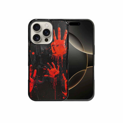 iPhone 16 Pro Case — Splatter Paint Art Hand Prints Black, Custom Phone Case