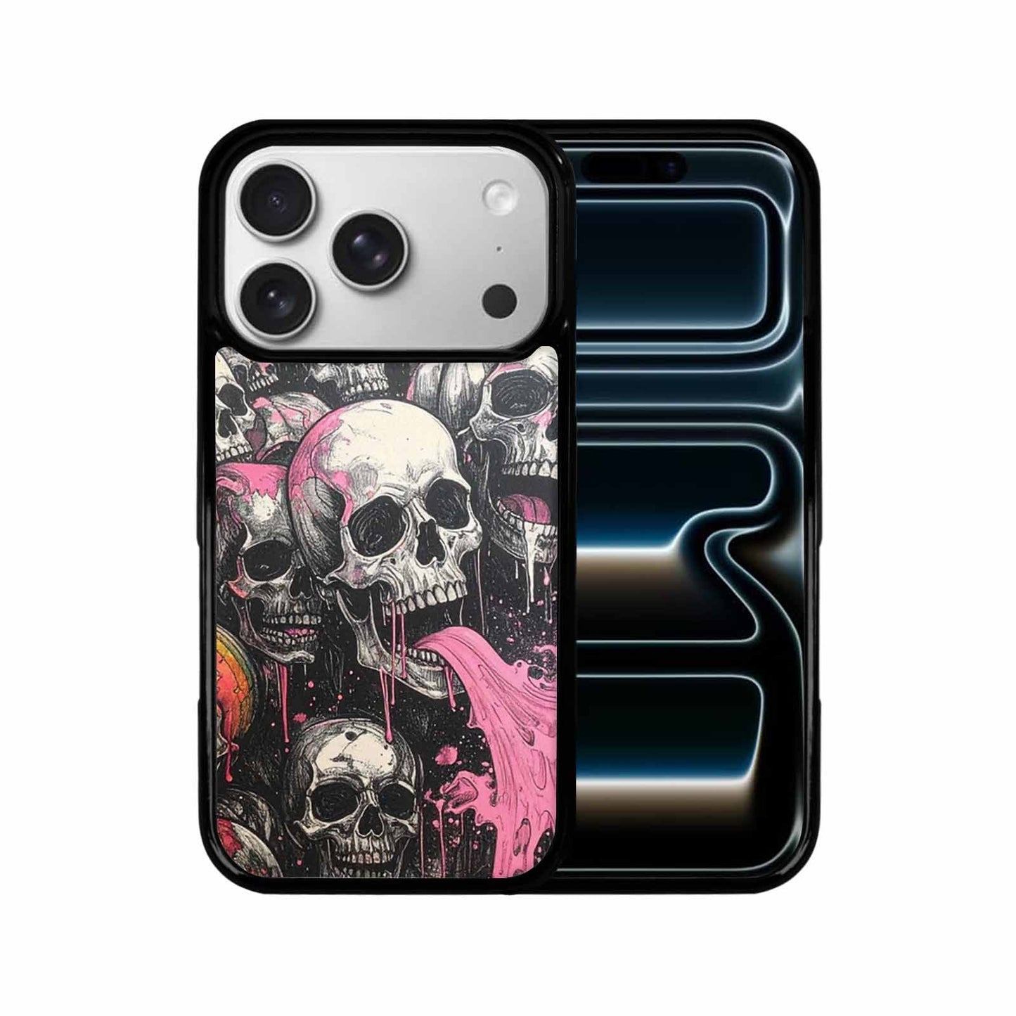 iPhone 17 Pro Case — Rainbow From Skulls Mouth Black Gothic, Custom Printed Phone Case