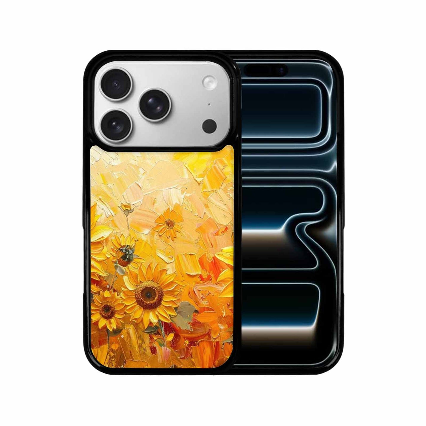 iPhone 17 Pro Case — Impressionist Sunflower Brushstroke Pattern Hundreds Floral, Custom Art Phone Cover