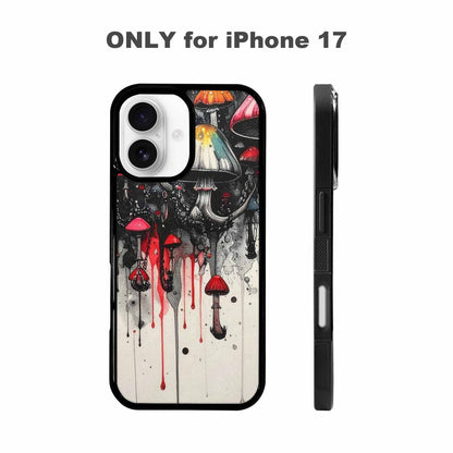 iPhone 17 Case — Black &amp; Red Ink Original Art, Custom Phone Case