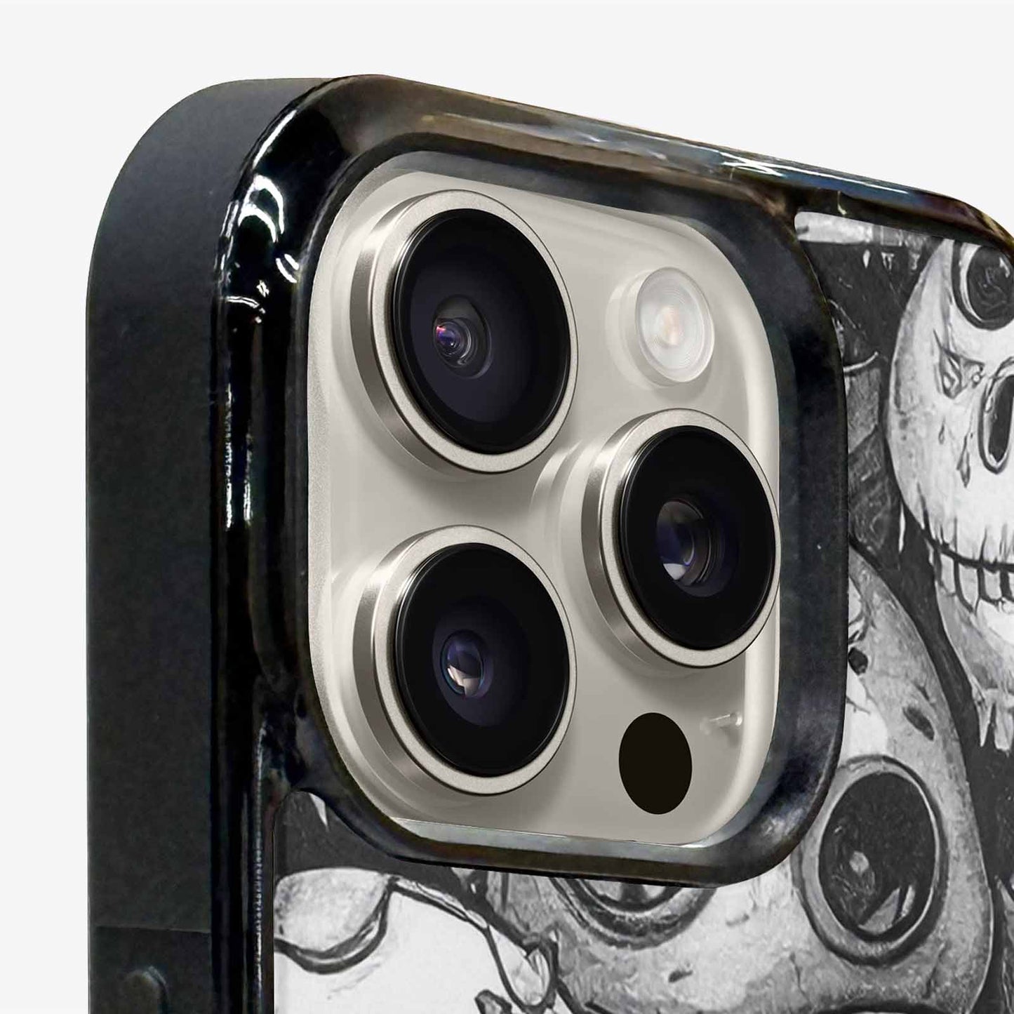 iPhone 16 Pro Max Case — Black And White Monster Face Collage, Custom Designed Case Cover
