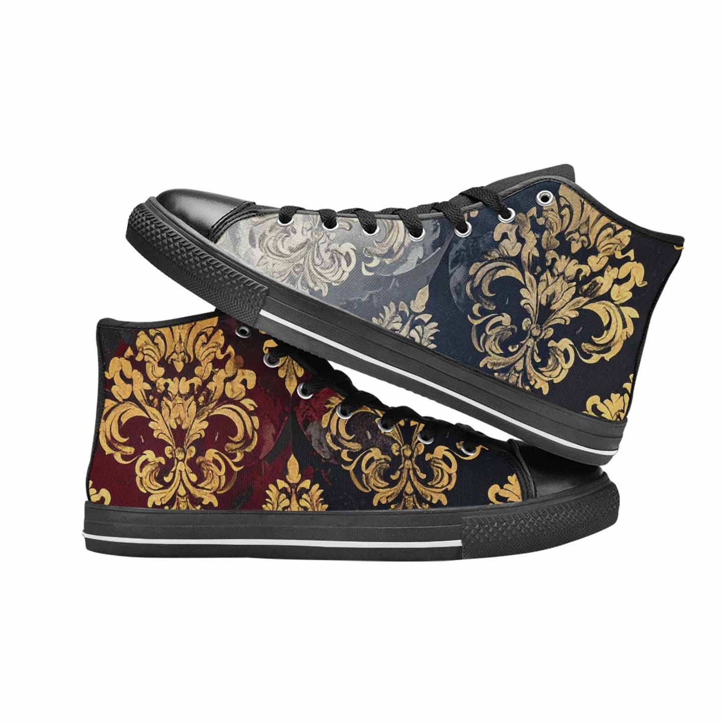MEN'S Damask Ornamental Wallpaper High Top Canvas Y2K Custom Sneakers