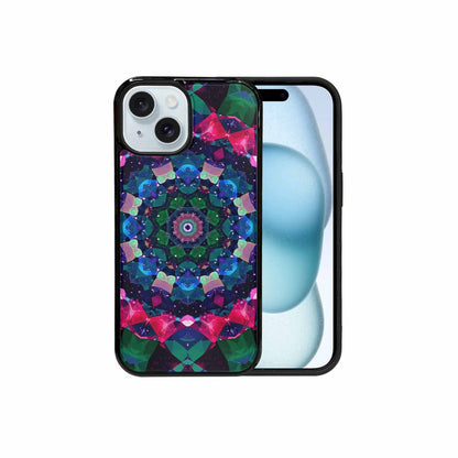 iPhone 15 Case — Crystal Mandala Art Seamless Pattern Vibrant, Custom Made Phone Cover