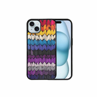 iPhone 15 Plus Case — Asexual Flag Color Theme Small Rainbow, Customized Protective Case