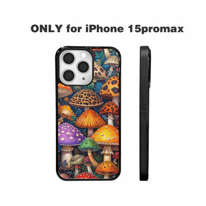 iPhone 15 Pro Max Case — Mushrooms Pattern Hundreds Of 0x7, Custom Printed Phone Case