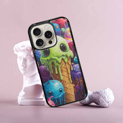 iPhone 16 Pro Case — Melting Ice Cream Monster Charac, Custom Printed Phone Case