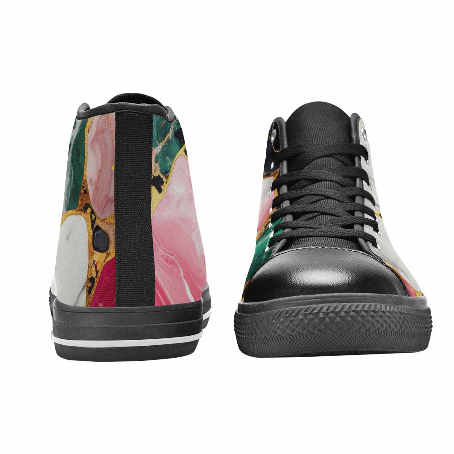 WOMEN'S Marble Stone Texture High Top Canvas Dark Academia Shoes