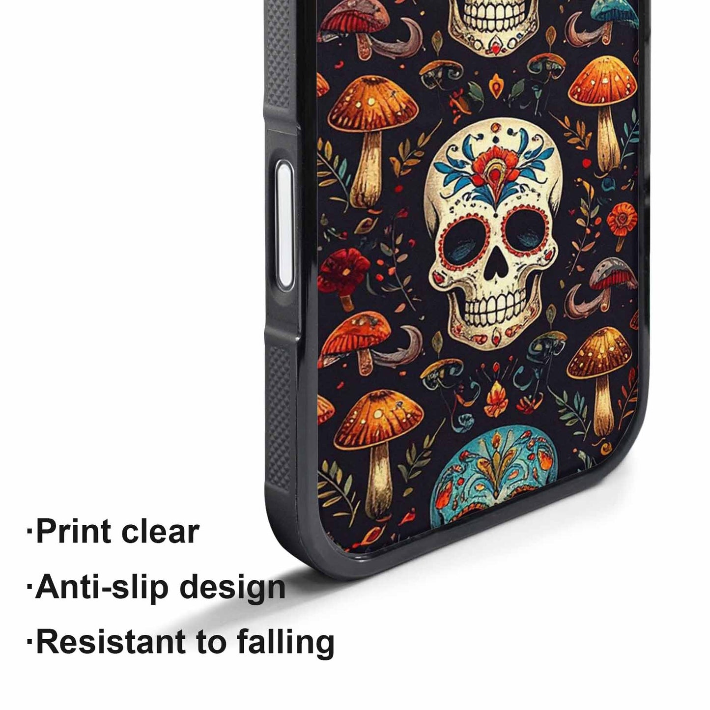 iPhone 17 Pro Case — Mushrooms And Skulls Gothic Skulls, Custom Print Case Cover