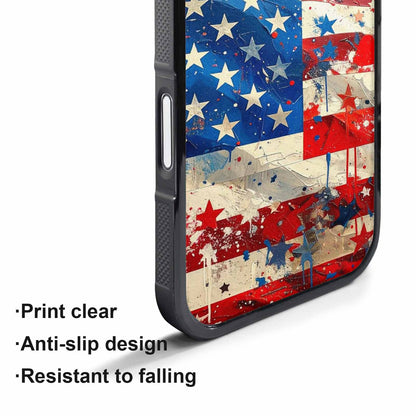 iPhone 17 Pro Max Case — Patriotic Stars And Stripes Galaxy Space, Custom Phone Case