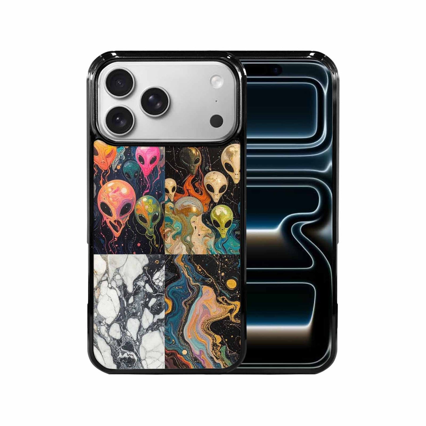 iPhone 17 Pro Max Case — Aliens Marblealiens Pattern Alien Scifi, Custom Designed Case Cover