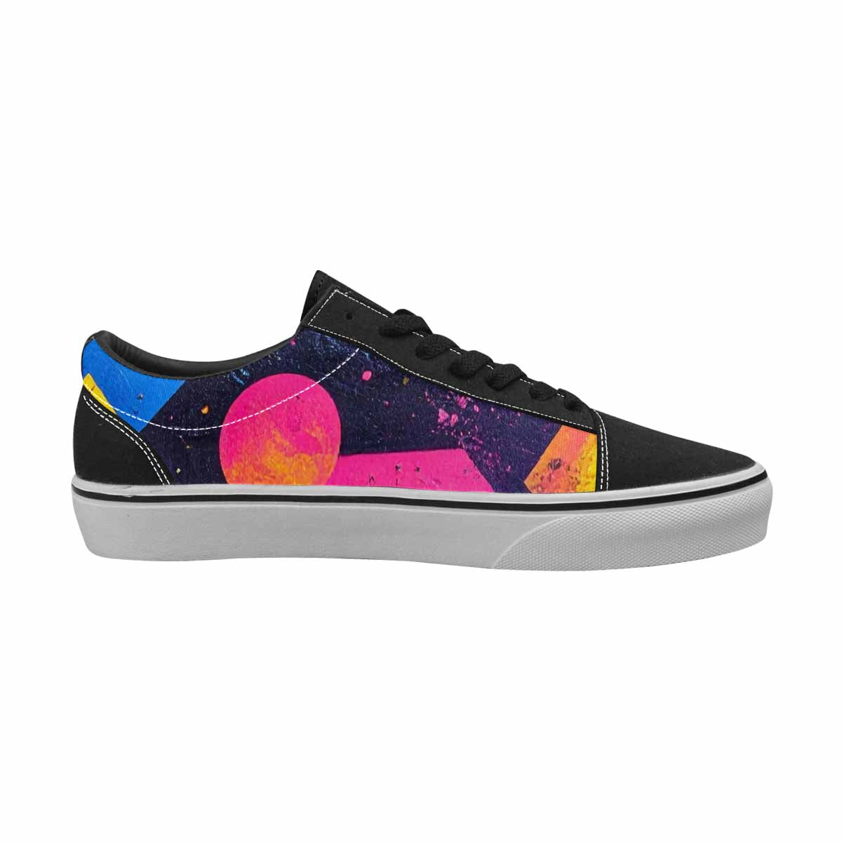 WOMEN'S Memphis Squiggles Triangles Dots Canvas Lace-Up Vibrant Chaos Shoes