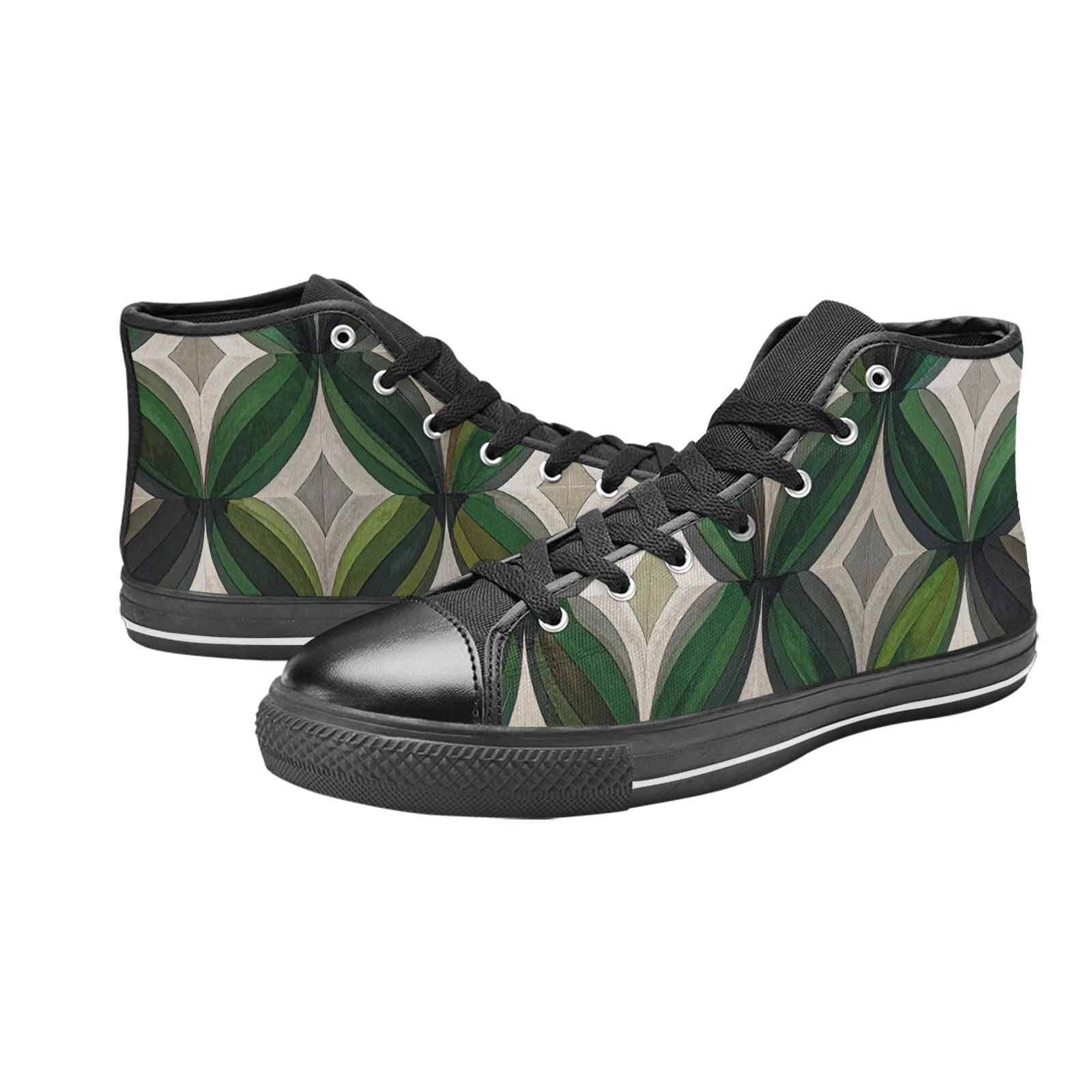 MEN'S Aromantic Flag Color High Top Canvas Surreal Custom Shoes
