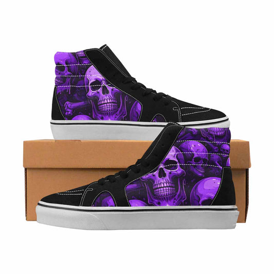 MEN'S Skulls High Top Canvas Artist-designed Neon Fantasy Custom Print Sneakers