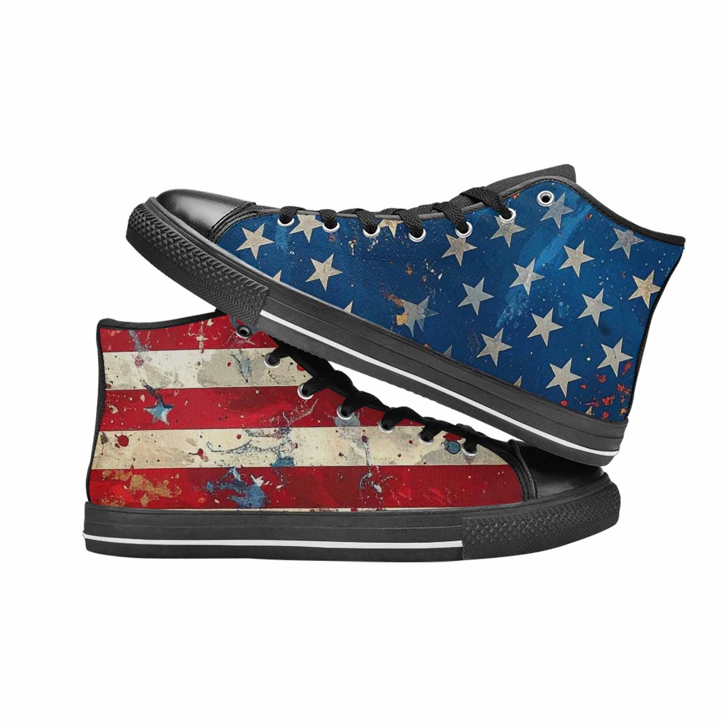 MEN'S American Flag Stars High Top Canvas Y2K Custom Sneakers