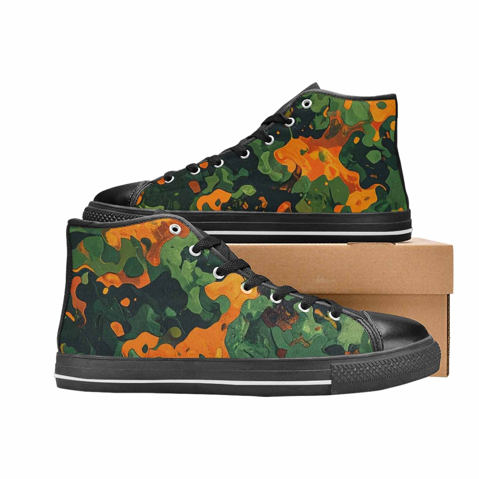 WOMEN'S Military Camouflage Blotch High Top Canvas Aesthetic Custom Shoes