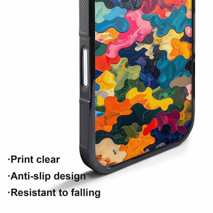 iPhone 17 Pro Case — Camo Patches Full Color Vibrant Camo, Customized Protective Case