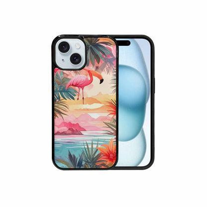 iPhone 15 Case — Flamingo Tropical Flamingo Tropical Pattern Hundreds, Unique Phone Case Design