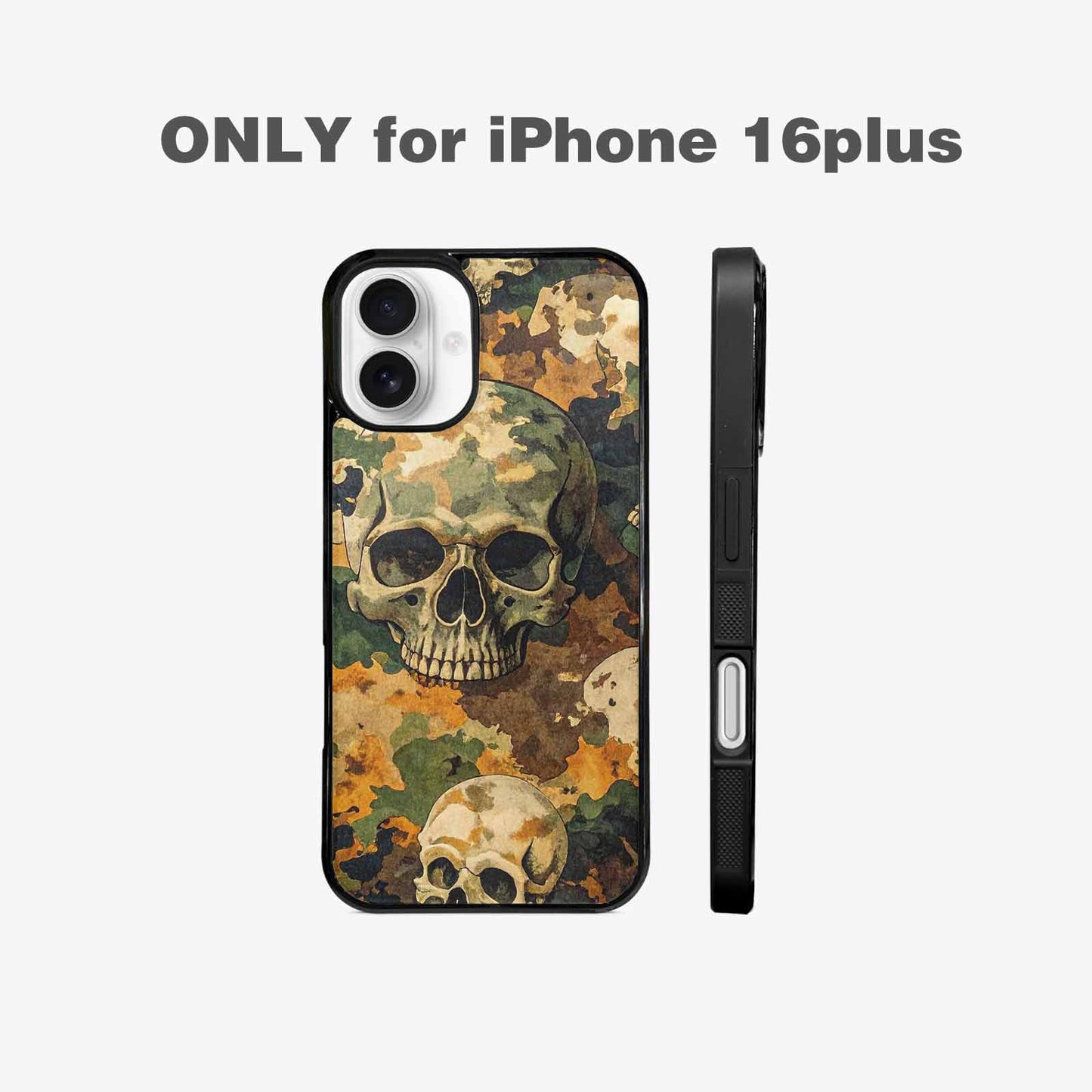 iPhone 16 Plus Case — Military Camo Texture Combined With Distressed, Unique Phone Case Design