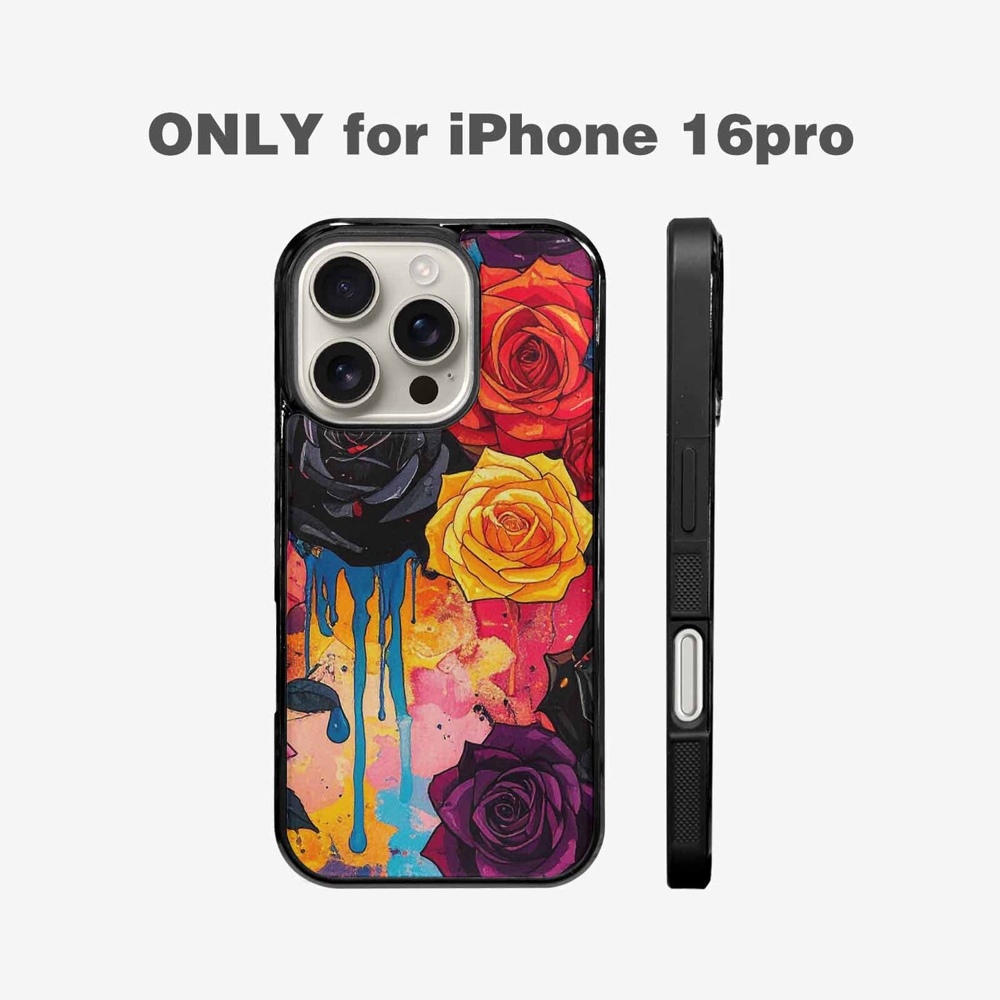 iPhone 16 Pro Case — Gothic Rose Gothic Roses Pattern Hundreds, Custom Printed Phone Case