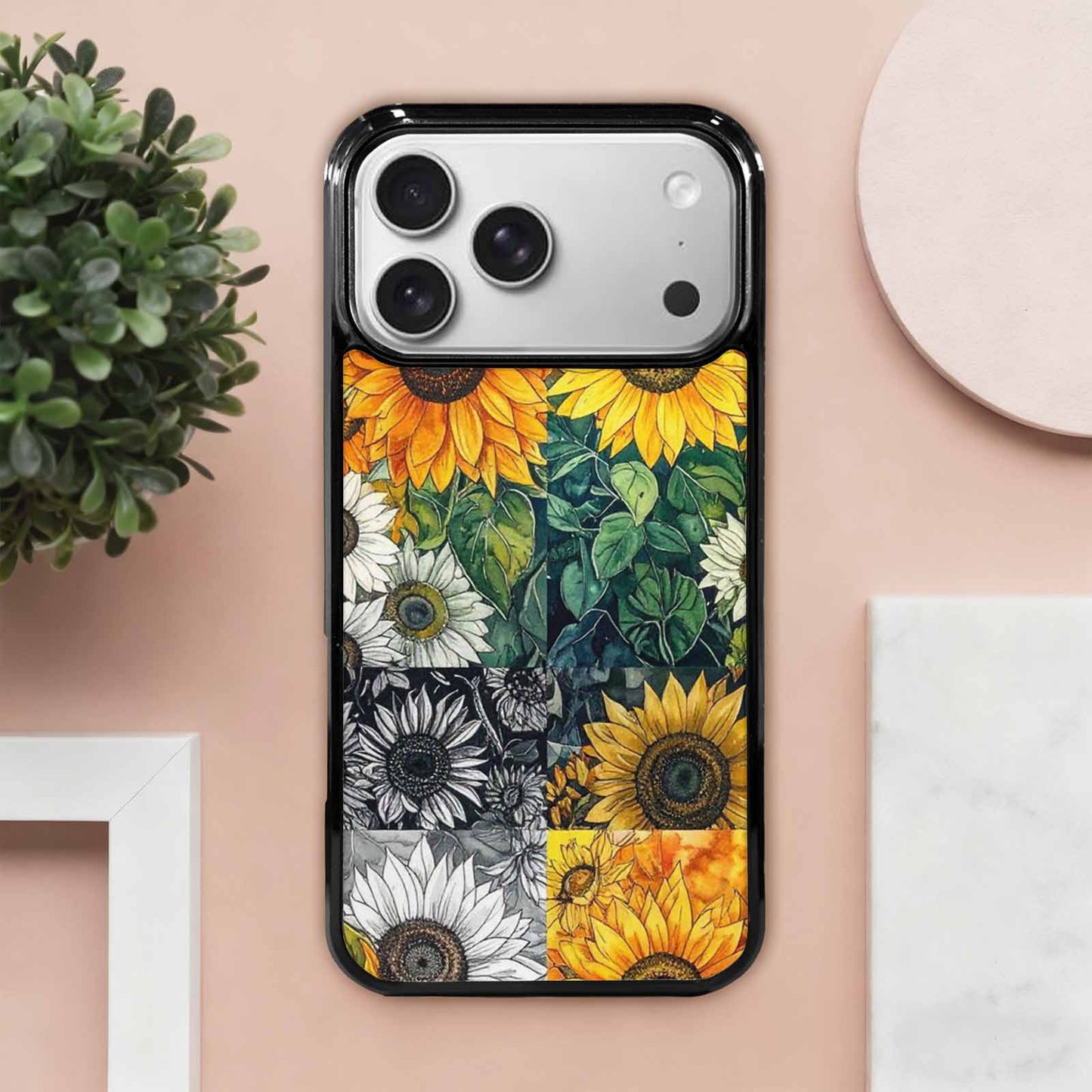 iPhone 17 Pro Max Case — Small Sunflower Pattern, Randomly Floral, Custom Art Phone Cover