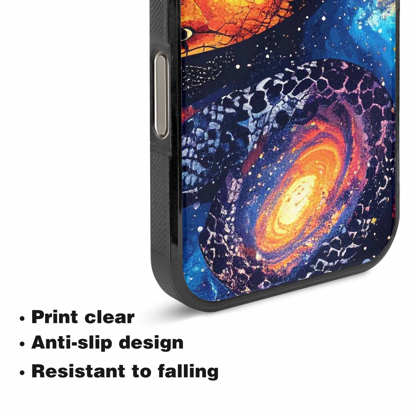 iPhone 16 Pro Case — Galaxy Snake Print Custom, Custom Phone Case