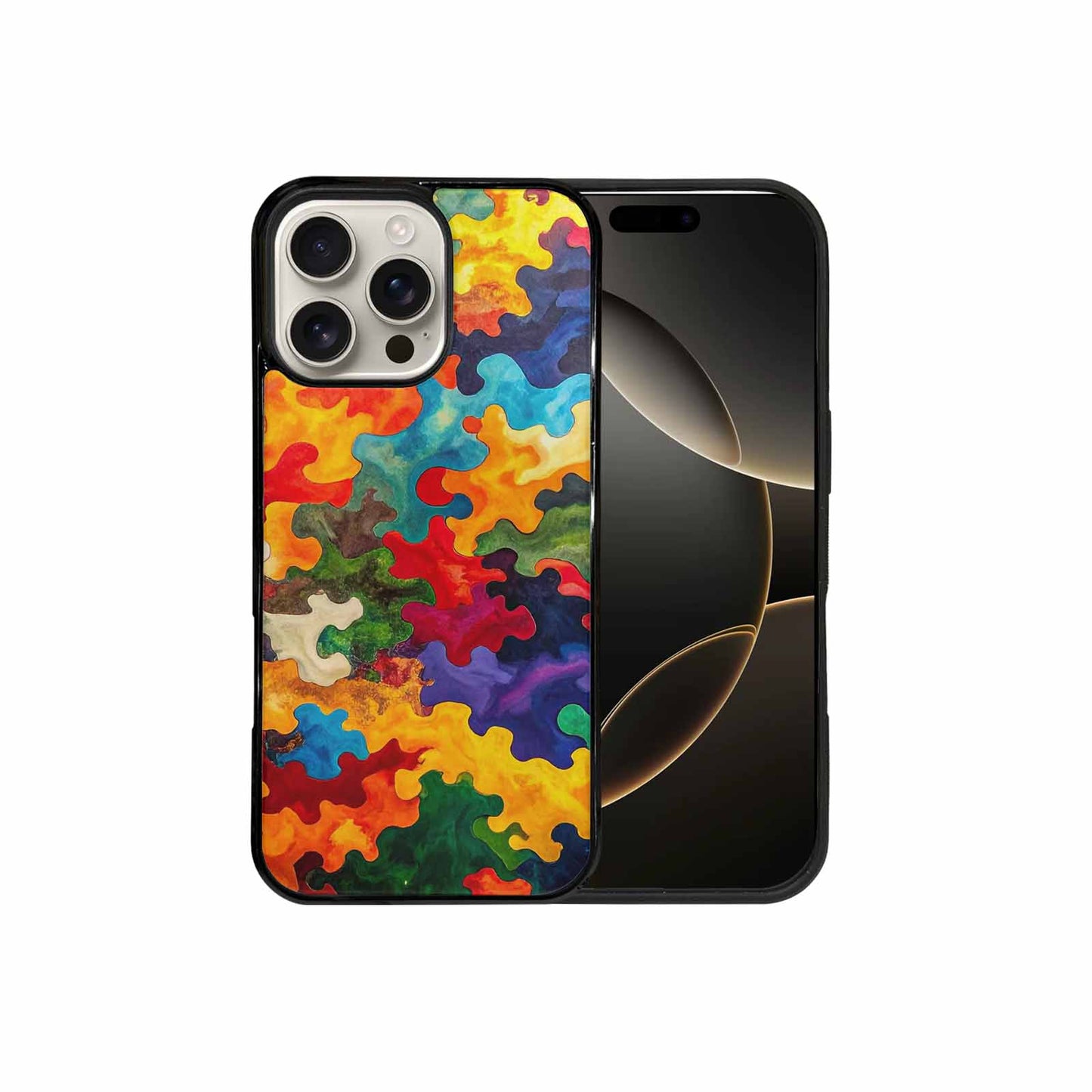 iPhone 16 Pro Max Case — Camo Patches Full Color Vibrant Camo, Custom Printed Phone Case