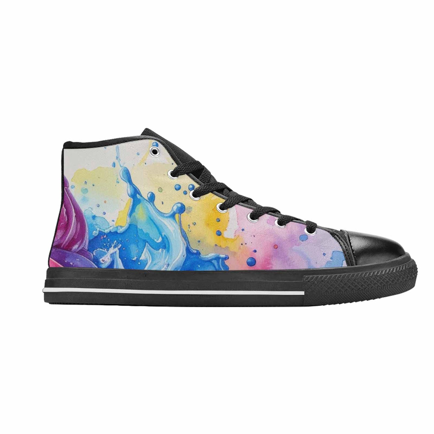 WOMEN'S Melting Icecream Collage High Top Canvas Surreal Custom Sneakers