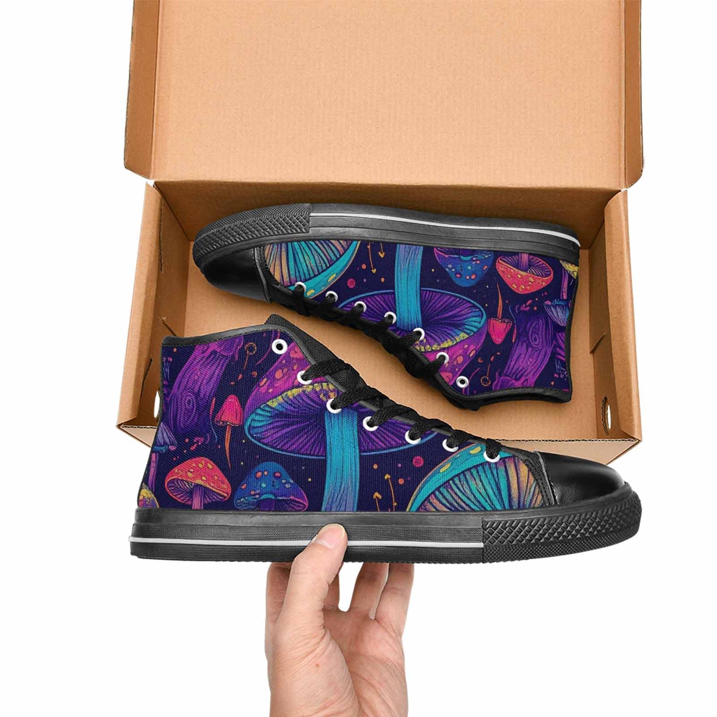 WOMEN'S Psychedelic Mushroom High Top Canvas Y2K Sneakers