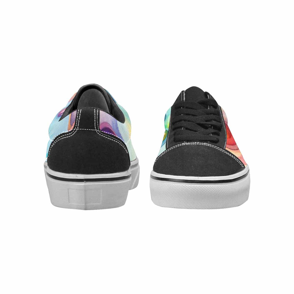 WOMEN'S Rainbow Teddy Skeletons Eye Lace-Up Canvas Kaleidoscope Custom Sneakers
