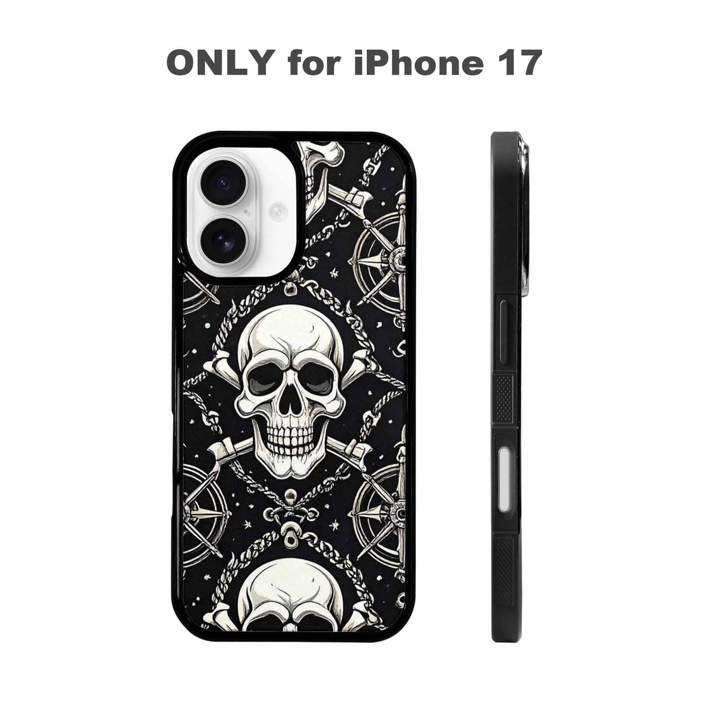 iPhone 17 Case — Skull And Crossbones Pirate Gothic Skulls, Custom Made Phone Cover