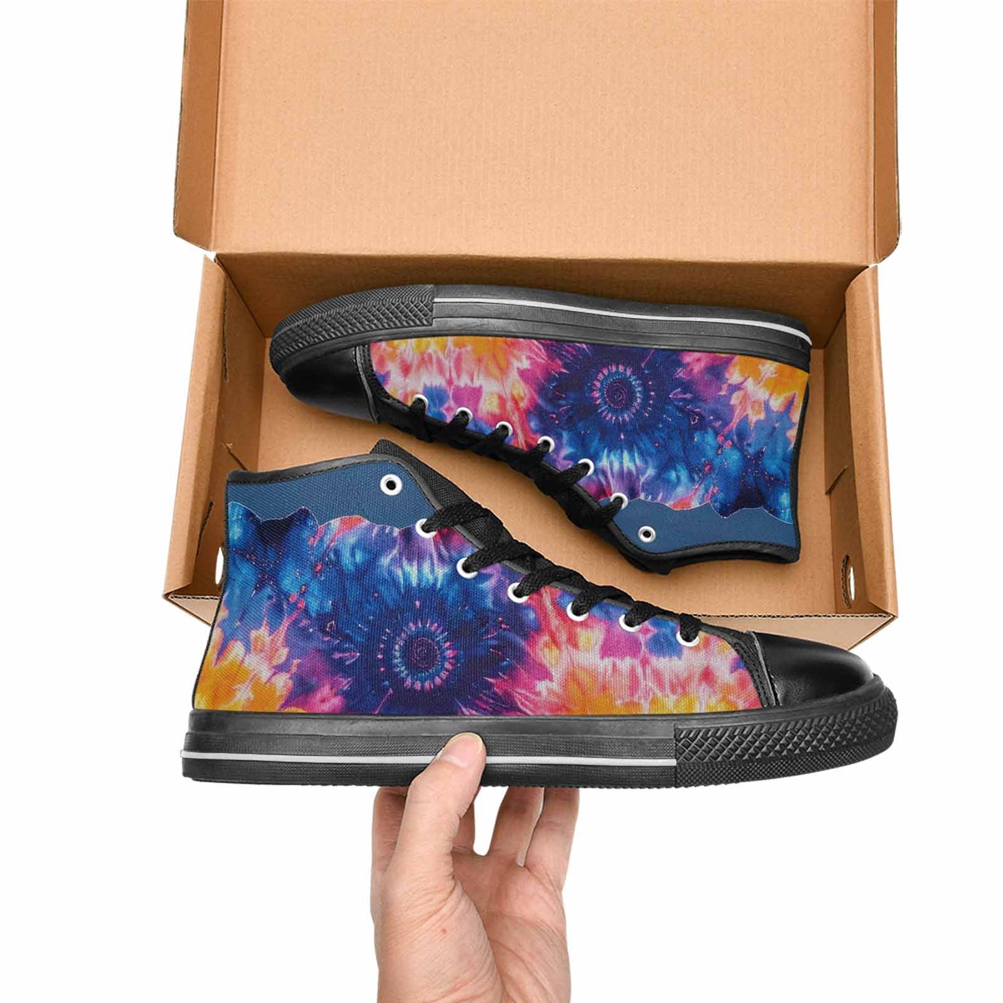 MEN'S Tie Dye Mixed Style High Top Canvas Dark Academia Custom Sneakers