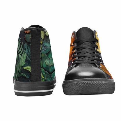 MEN'S Dinosaur Silhouette High Top Canvas Cottagecore Shoes