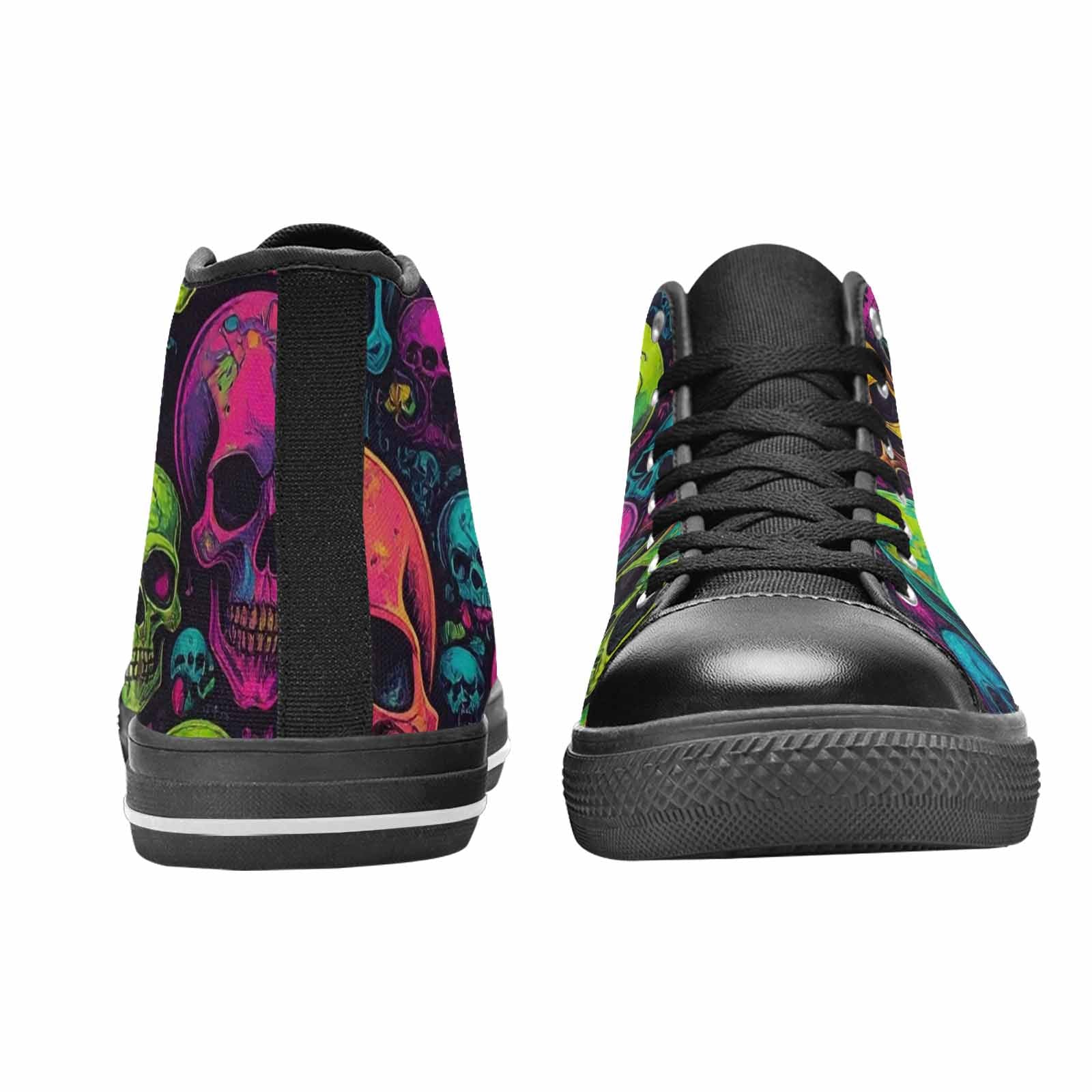 WOMEN'S Skulls - Neon High Top Canvas Dreamcore Custom Shoes