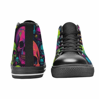 WOMEN'S Skulls - Neon High Top Canvas Dreamcore Custom Shoes
